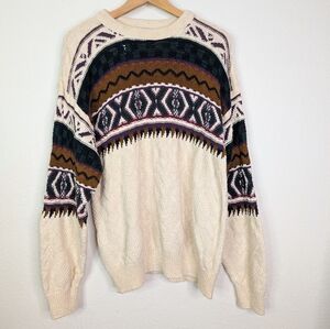 Vtg van Heusen Grandpa Knit Cotton Sweater